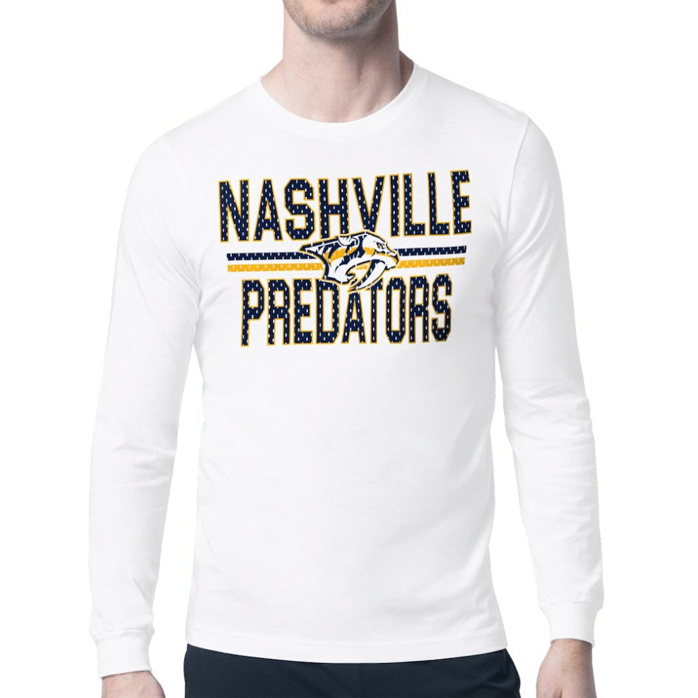 Nashville Predators Starter Mesh Look Team Name Long Sleeve T-Shirt