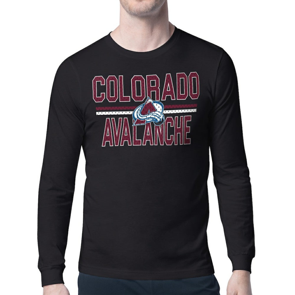 Colorado Avalanche Starter Mesh Look Team Name Long Sleeve T-Shirt