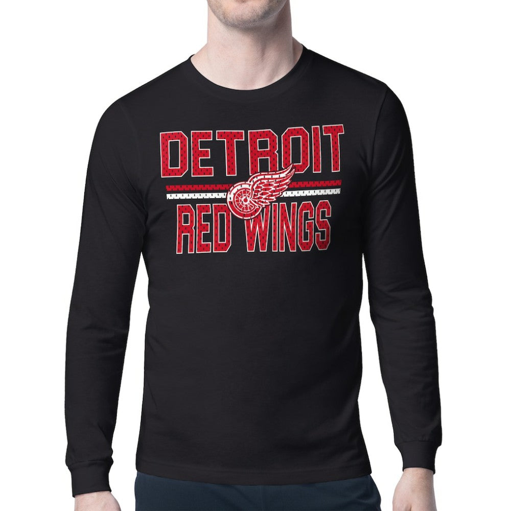 Detroit Red Wings Starter Mesh Look Team Name Long Sleeve T-Shirt