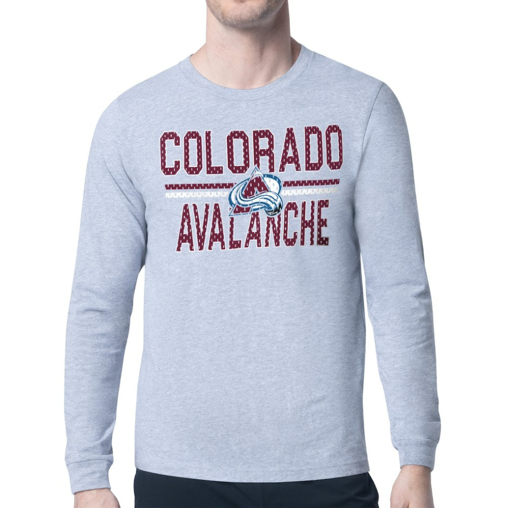 Colorado Avalanche Starter Mesh Look Team Name Logo Long Sleeve T-Shirt
