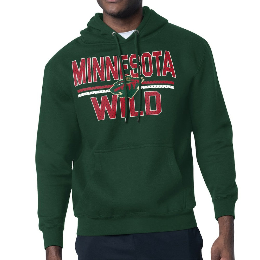 Minnesota Wild Starter Mesh Look Team Name Logo Tri-Blend Pullover Hoodie