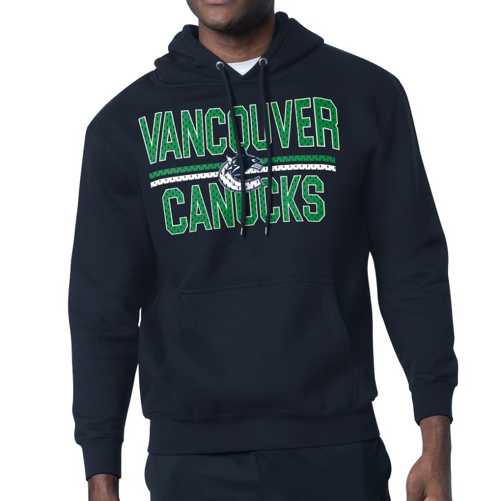 Vancouver Canucks Starter Mesh Look Team Name Logo Tri-Blend Pullover Hoodie