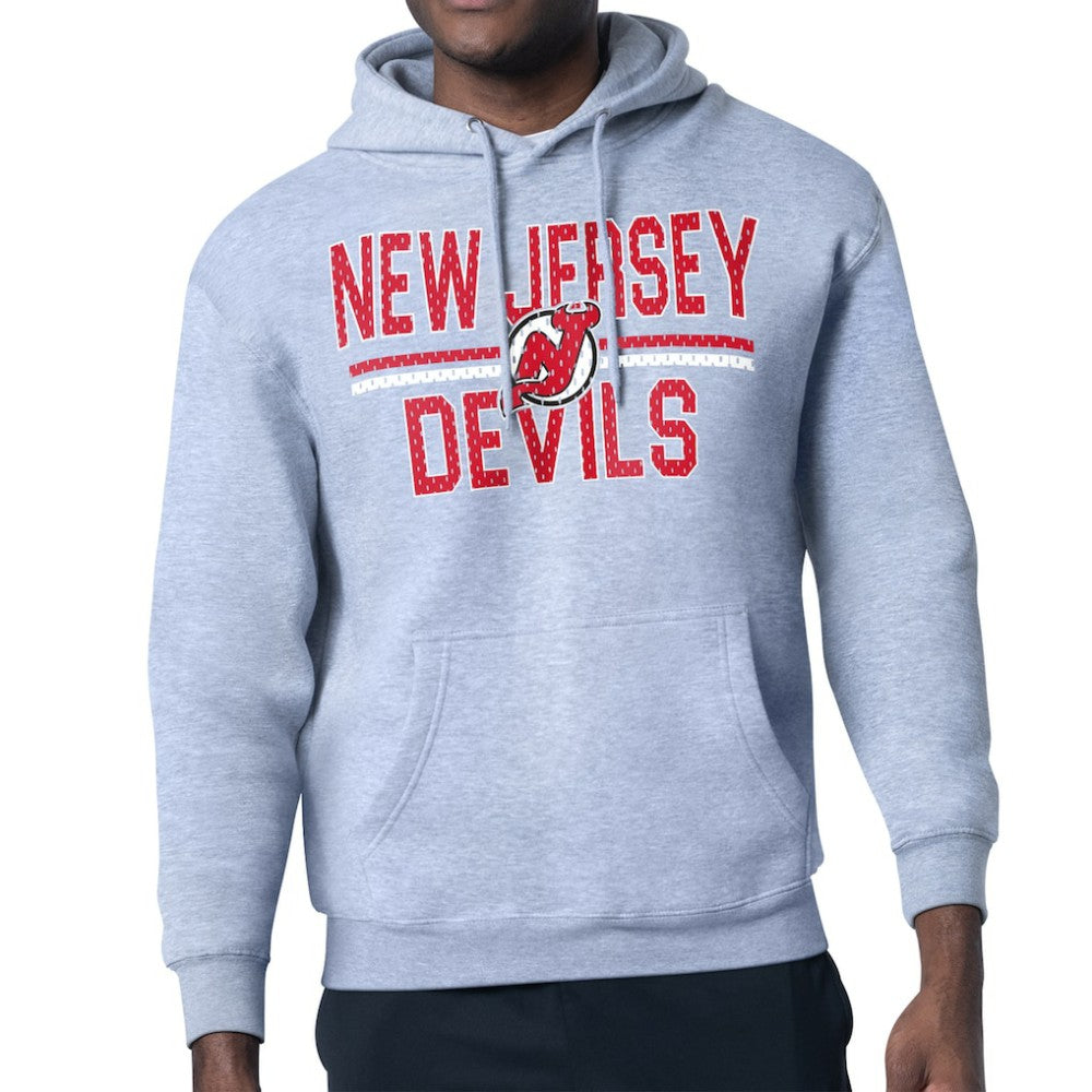 New Jersey Devils Starter Mesh Look Team Name Logo Tri-Blend Pullover Hoodie