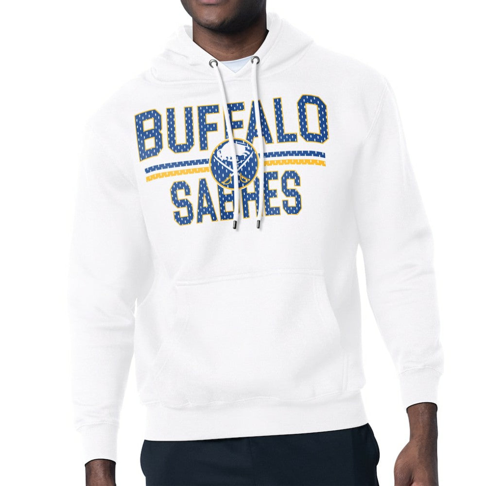Buffalo Sabres Starter Mesh Look Team Name Logo Tri-Blend Pullover Hoodie