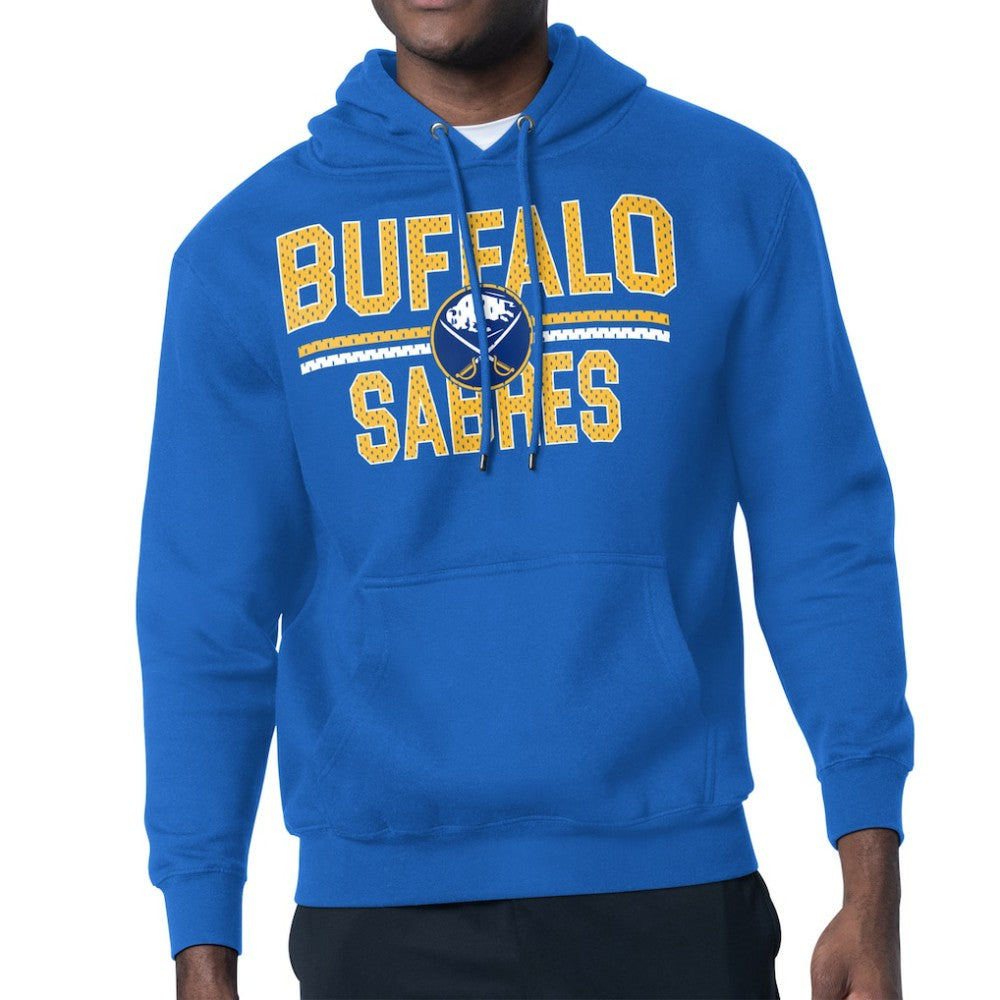Buffalo Sabres Starter Mesh Look Team Name Logo Tri-Blend Pullover Hoodie