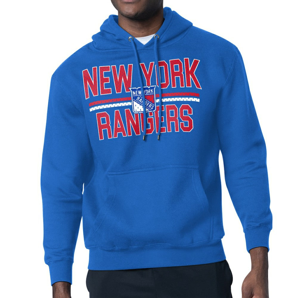 New York Rangers Starter Mesh Look Team Name Logo Tri-Blend Pullover Hoodie