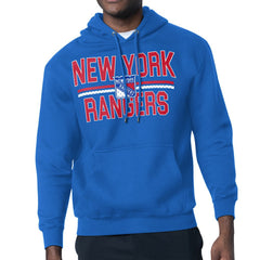 New York Rangers Starter Mesh Look Team Name Logo Tri-Blend Pullover Hoodie