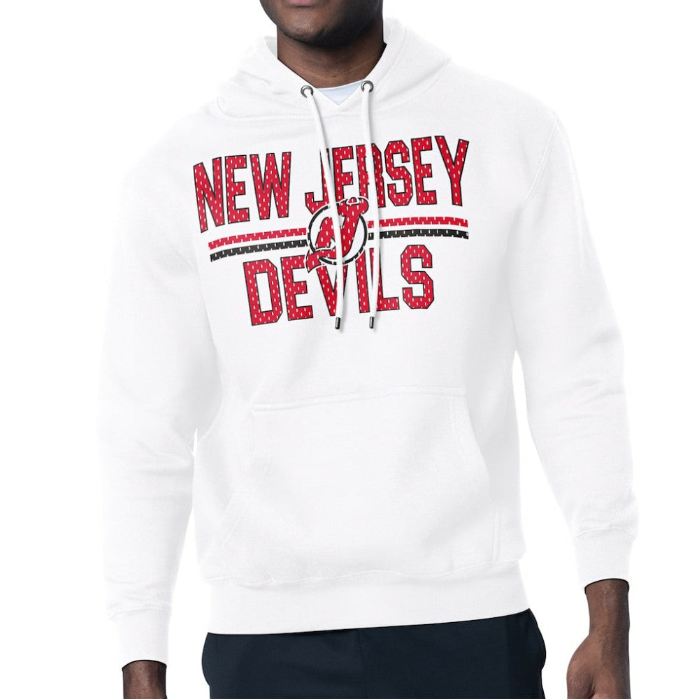 New Jersey Devils Starter Mesh Look Team Name Logo Tri-Blend Pullover Hoodie