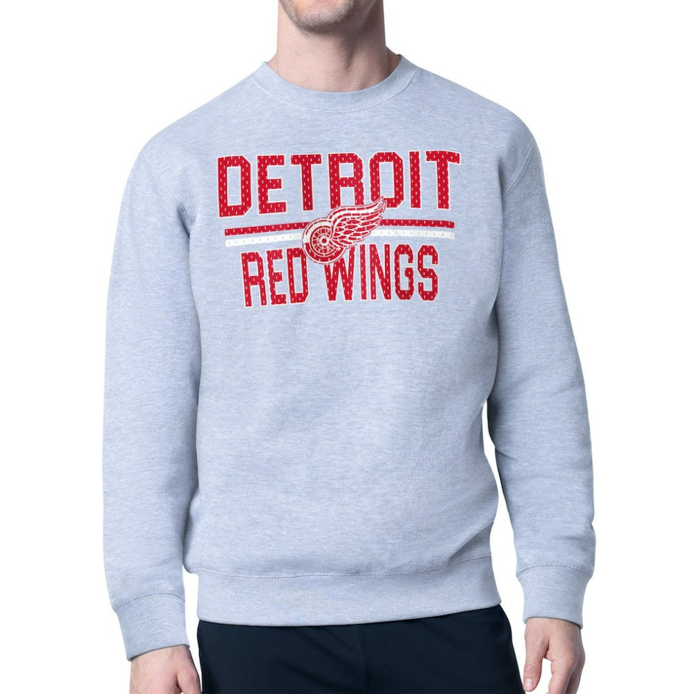 Detroit Red Wings Starter Mesh Look Team Name Logo Pullover Sweatshirt