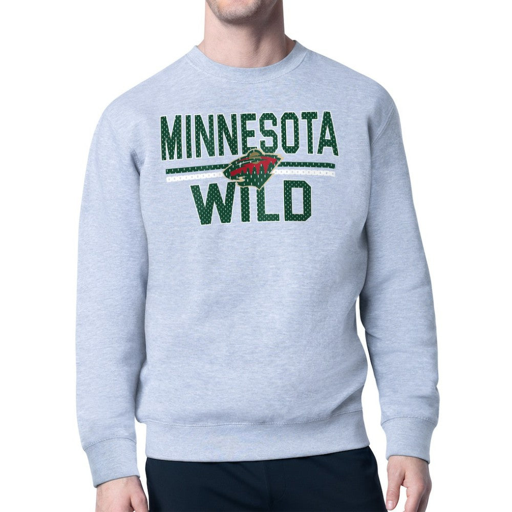 Minnesota Wild Starter Mesh Look Team Name Logo Pullover Sweatshirt