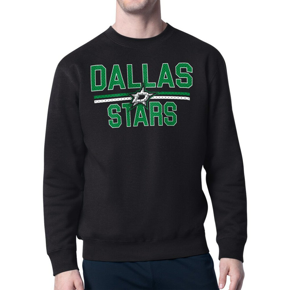 Dallas Stars Starter Mesh Look Team Name Logo Pullover Sweatshirt