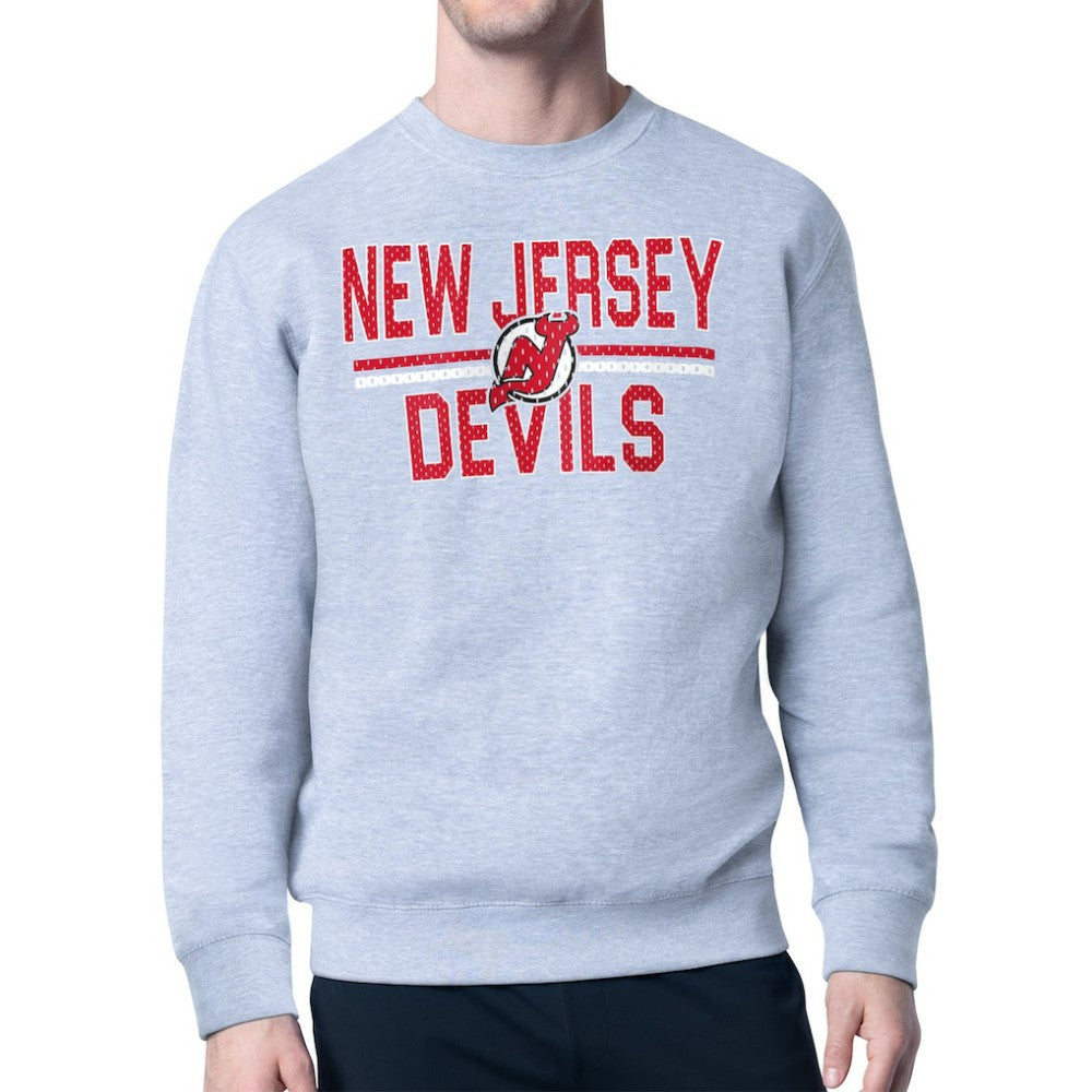 New Jersey Devils Starter Mesh Look Team Name Logo Pullover Sweatshirt
