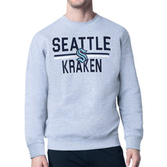 Seattle Kraken Starter Mesh Look Team Name Logo Pullover Sweatshirt