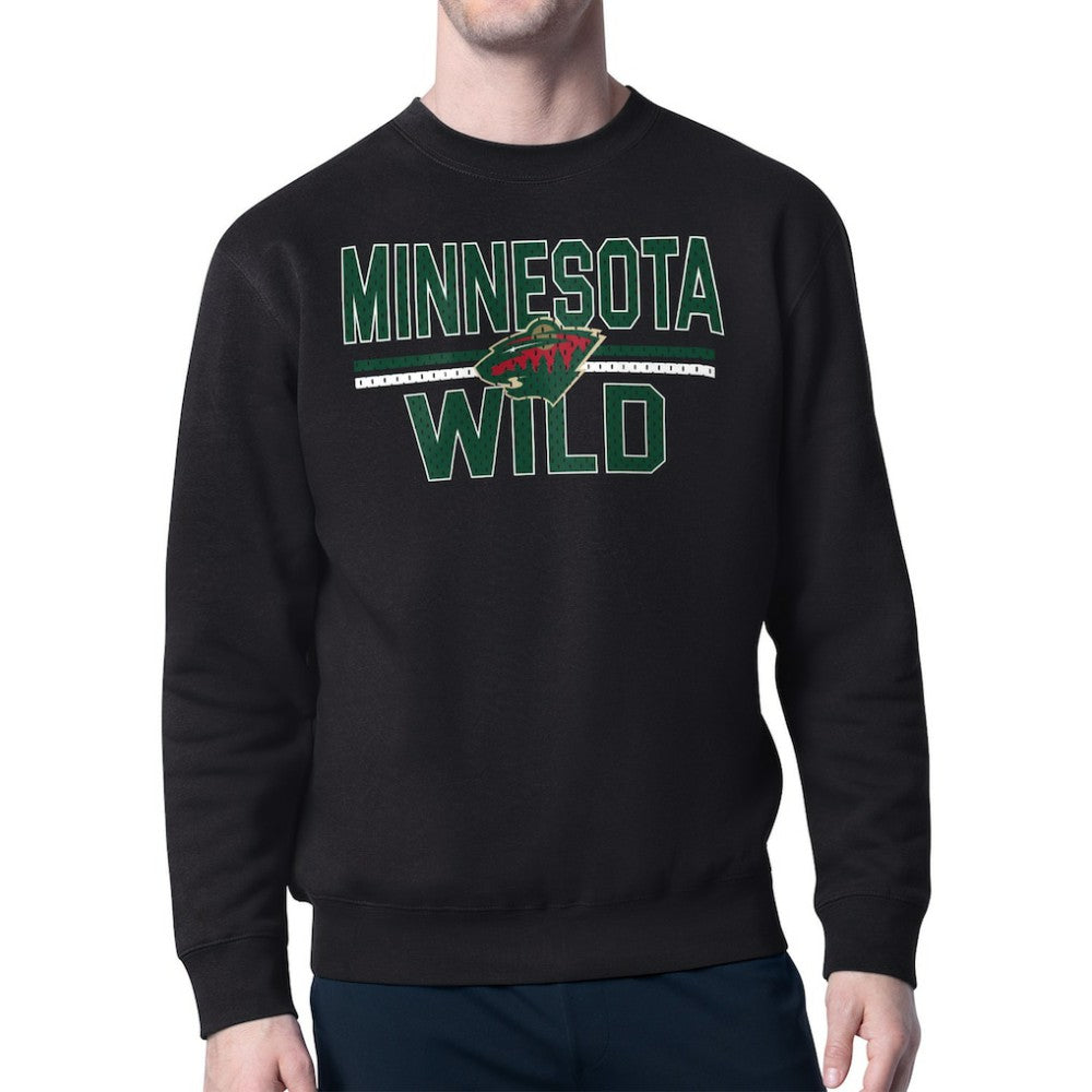 Minnesota Wild Starter Mesh Look Team Name Logo Pullover Sweatshirt