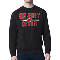 New Jersey Devils Starter Mesh Look Team Name Logo Pullover Sweatshirt