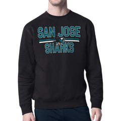 San Jose Sharks Starter Mesh Look Team Name Logo Pullover Sweatshirt