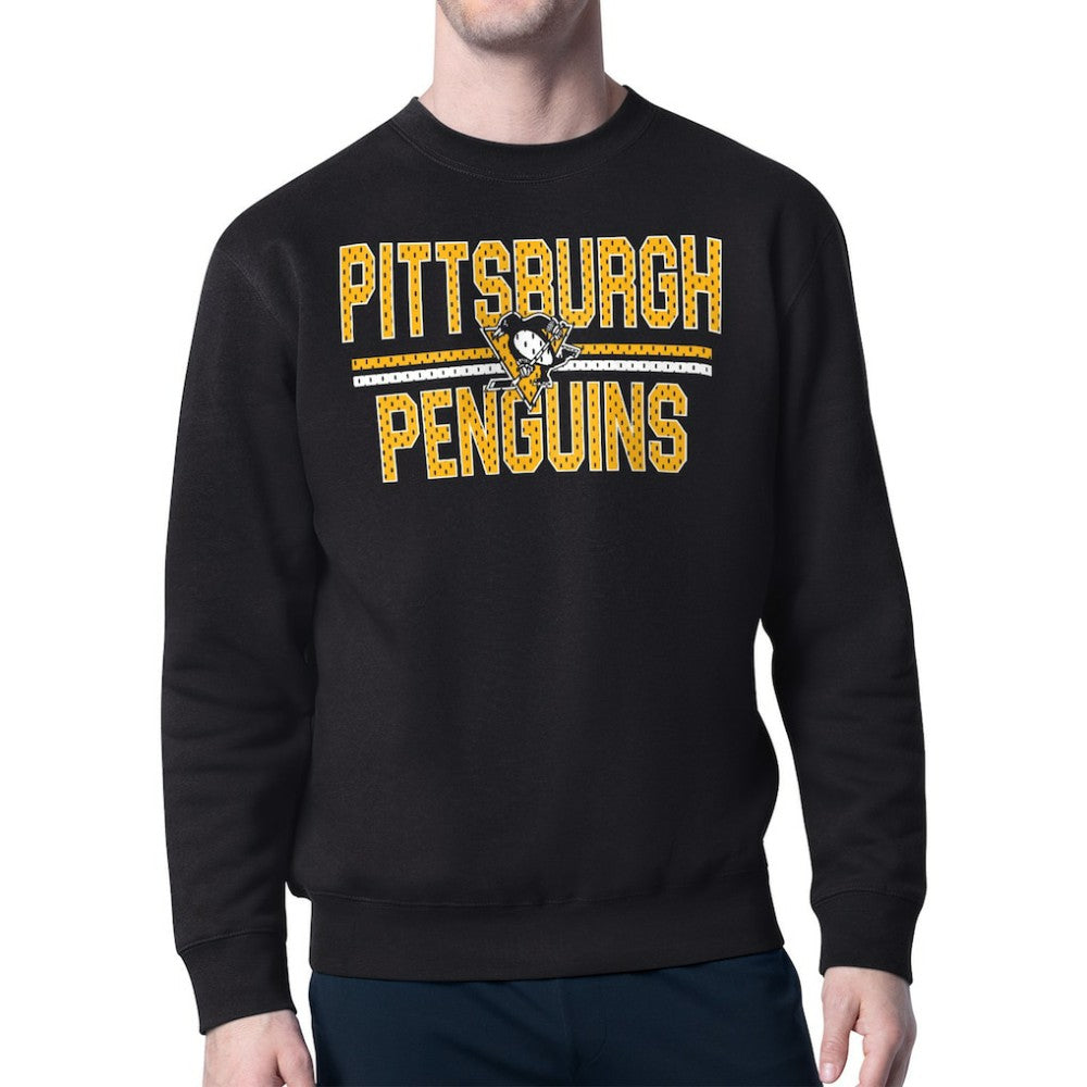 Pittsburgh Penguins Starter Mesh Look Team Name Logo Pullover Sweatshirt