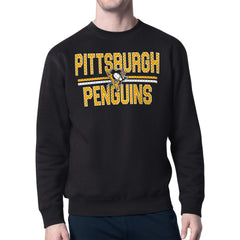 Pittsburgh Penguins Starter Mesh Look Team Name Logo Pullover Sweatshirt
