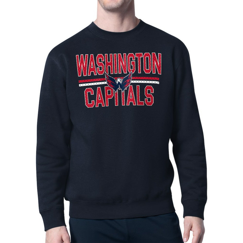 Washington Capitals Starter Mesh Look Team Name Logo Pullover Sweatshirt