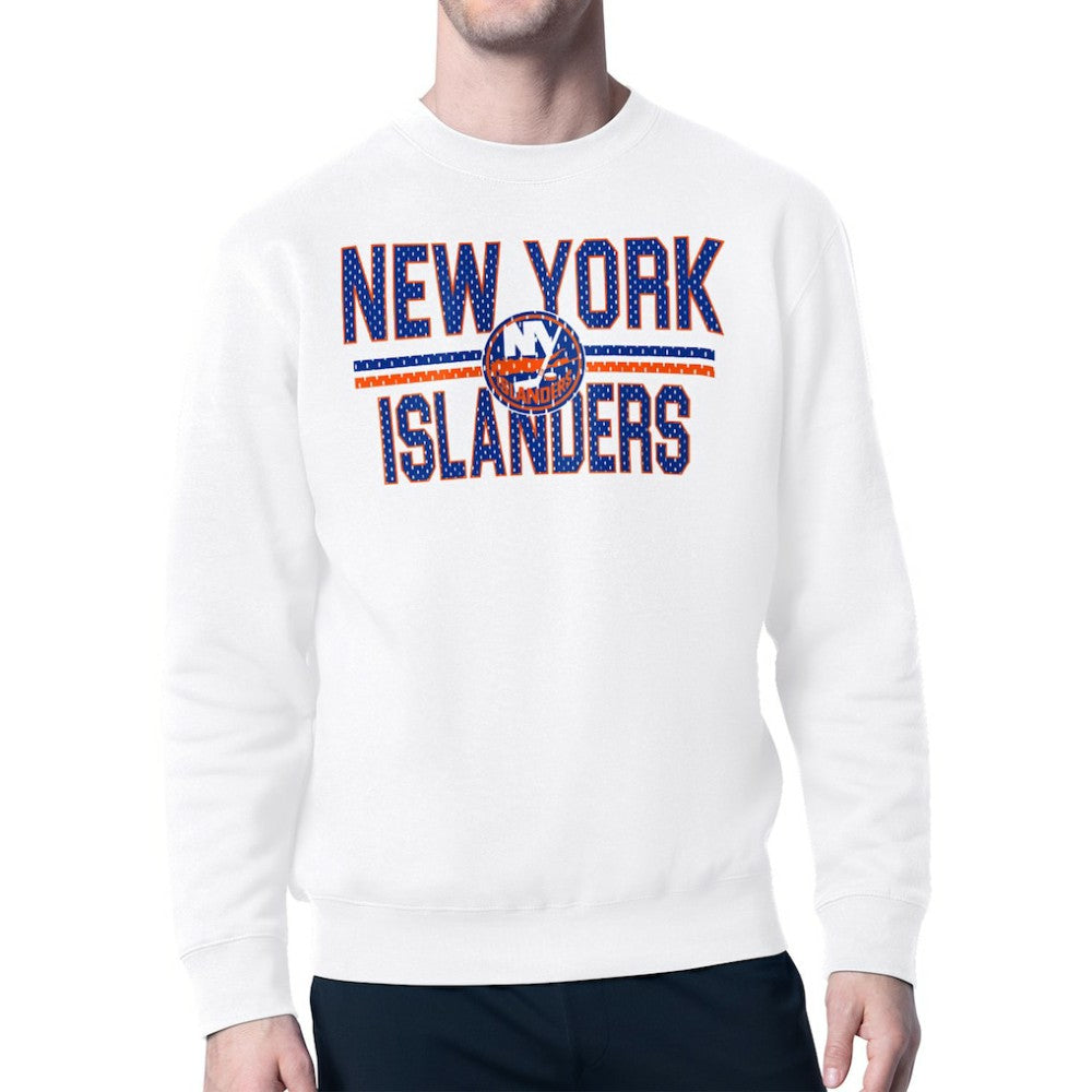 New York Islanders Starter Mesh Look Team Name Logo Pullover Sweatshirt