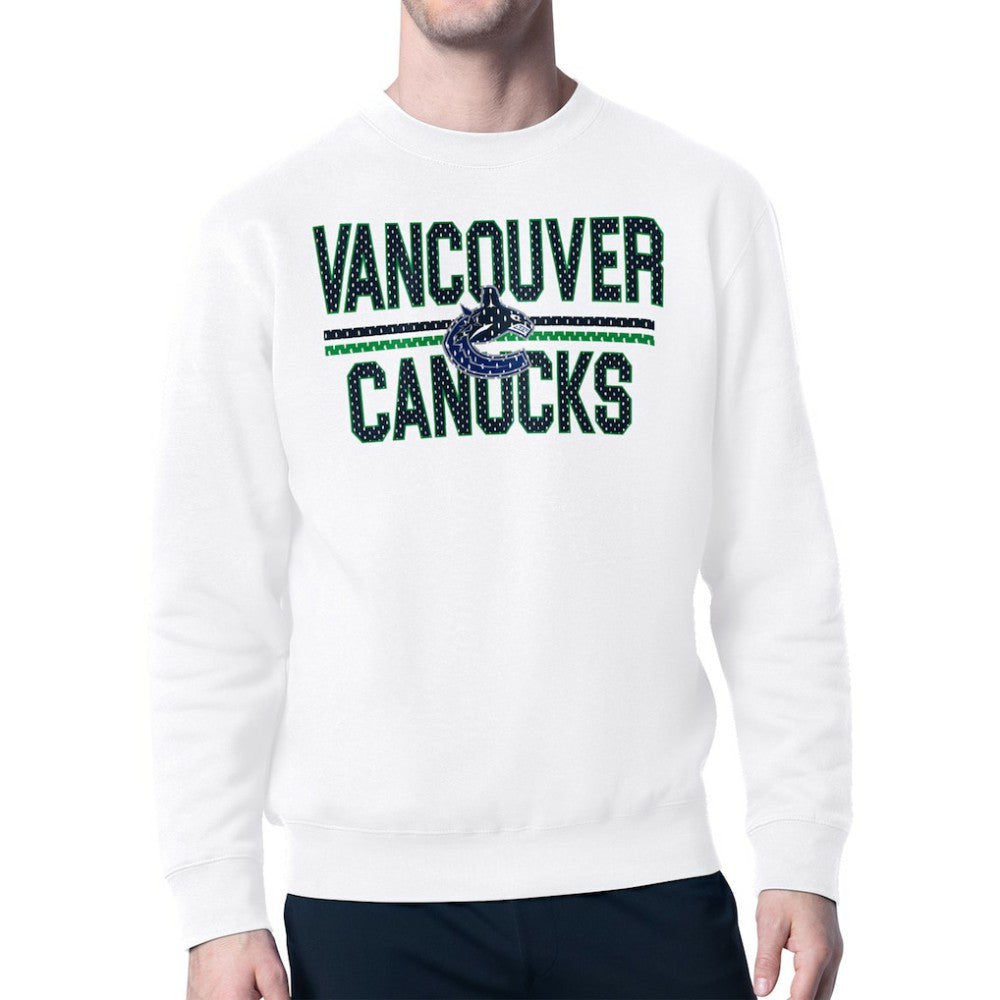 Vancouver Canucks Starter Mesh Look Team Name Logo Pullover Sweatshirt