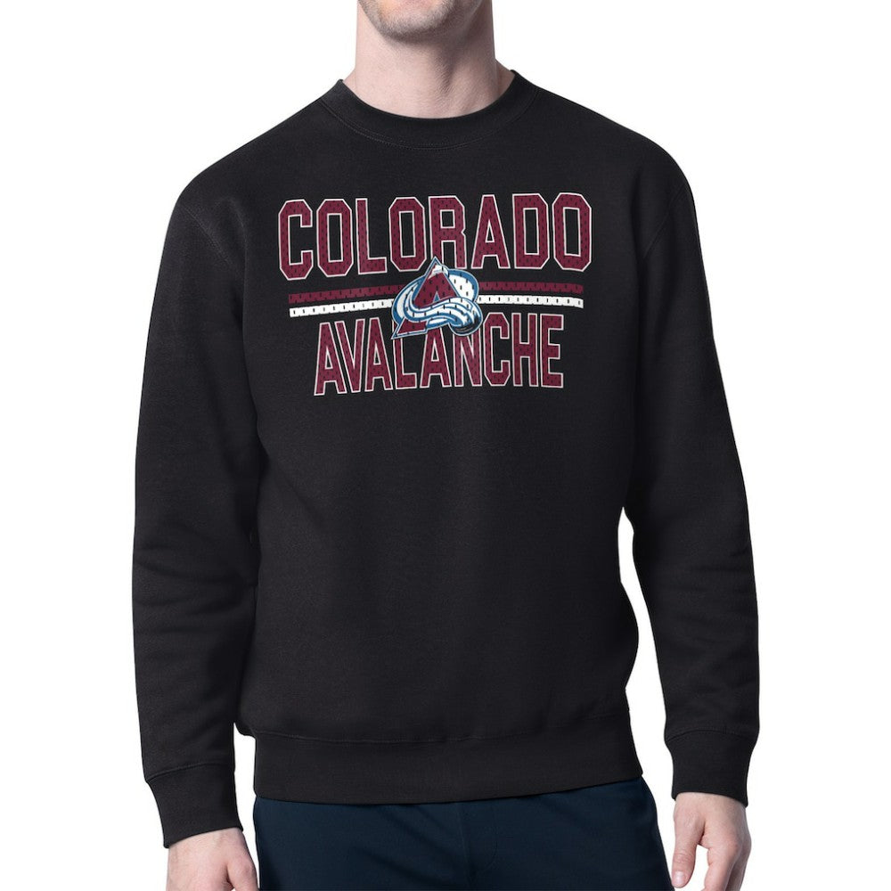 Colorado Avalanche Starter Mesh Look Team Name Logo Pullover Sweatshirt