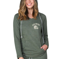 NFL Cleveland Browns Concepts Sport Women's Mainstream Terry Tri-Blend V-Neck Pullover Hoodie