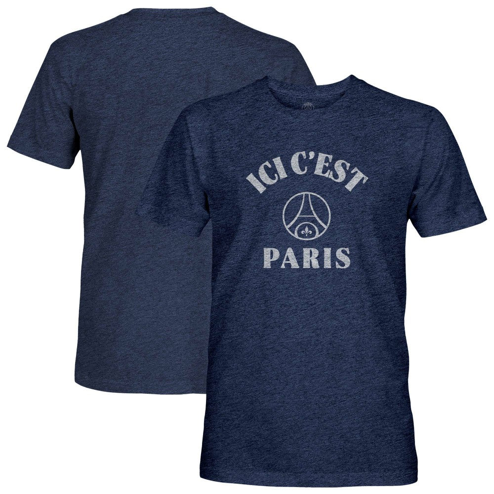 Paris Saint-Germain 1863FC Team Arch Vintage Tri-Blend T-Shirt / Soccer New