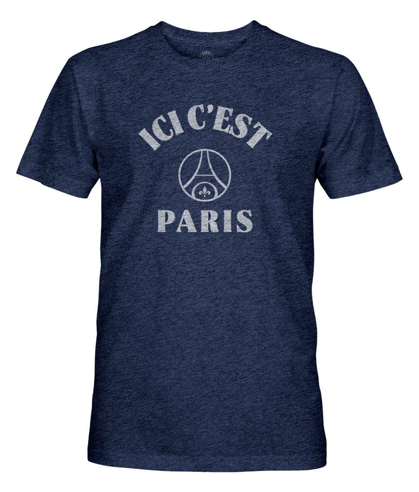 Paris Saint-Germain 1863FC Team Arch Vintage Tri-Blend T-Shirt / Soccer New