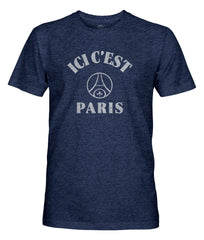 Paris Saint-Germain 1863FC Team Arch Vintage Tri-Blend T-Shirt / Soccer New