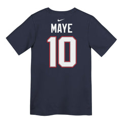 NFL New England Patriots Drake Maye  Preschool Player Name & Number T-Shirt