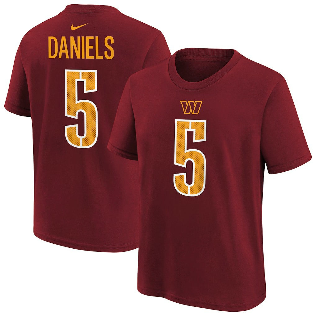 NFL Washington Commanders Jayden Daniels  Preschool Player Name & Number T-Shirt