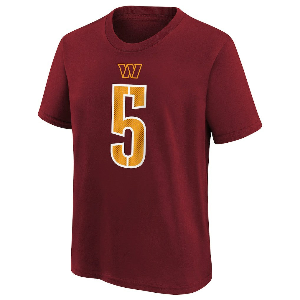NFL Washington Commanders Jayden Daniels  Preschool Player Name & Number T-Shirt