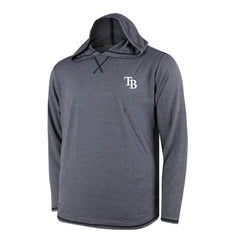 Tampa Bay Rays Butter Stripe Tri-Blend Long Sleeve Hoodie T-Shirt - Navy