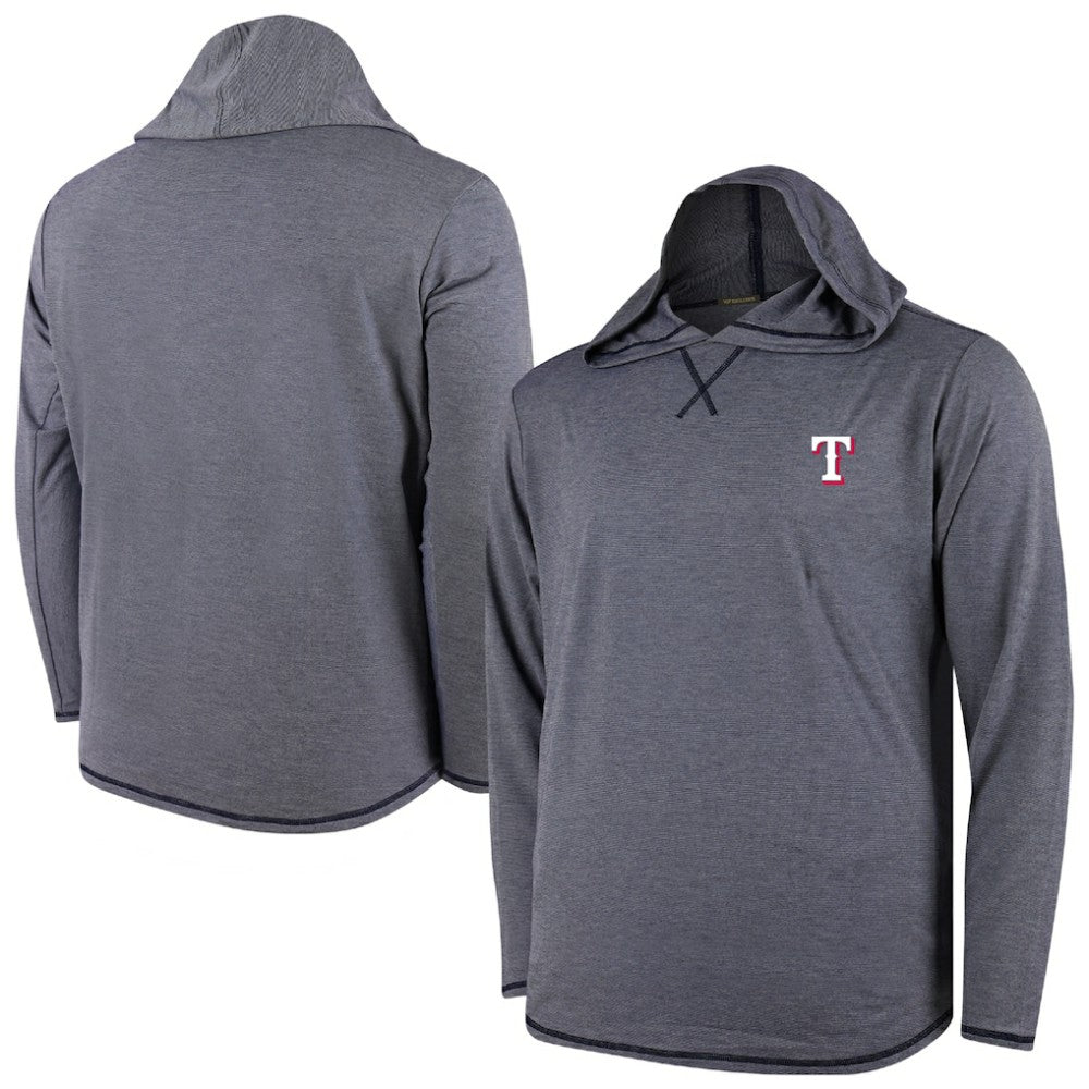 Texas Rangers Butter Stripe Tri-Blend Long Sleeve Hoodie T-Shirt - Navy
