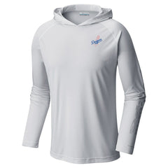 Los Angeles Dodgers Omni-Wick Terminal Tackle Raglan Long Sleeve Hoodie T-Shirt - White | Columbia