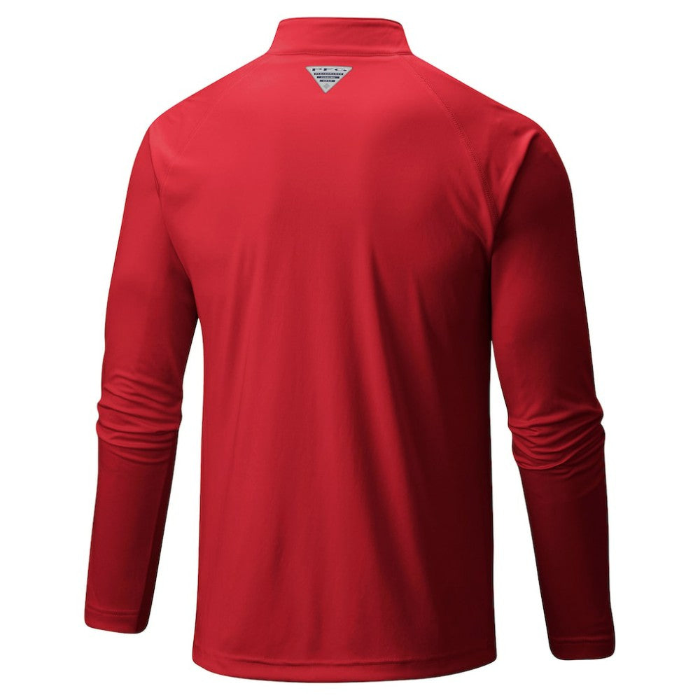 Philadelphia Phillies Terminal Tackle Raglan Omni-Shade Quarter-Zip Pullover Top - Red | Columbia