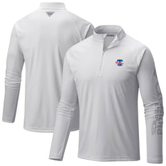 Philadelphia Phillies Terminal Tackle Raglan Omni-Shade Quarter-Zip Pullover Top - White | Columbia
