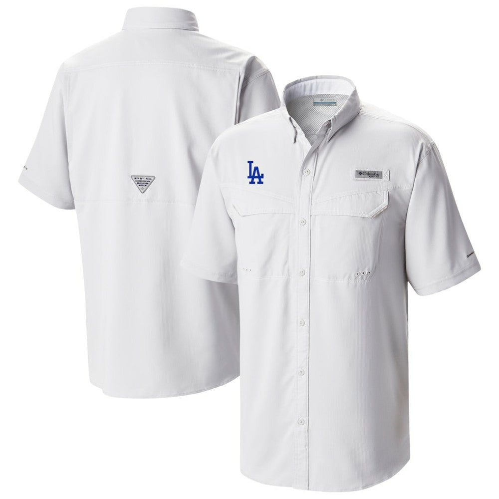 Los Angeles Dodgers Omni-Wick Low Drag Offshore Button-Up Shirt - White | Columbia