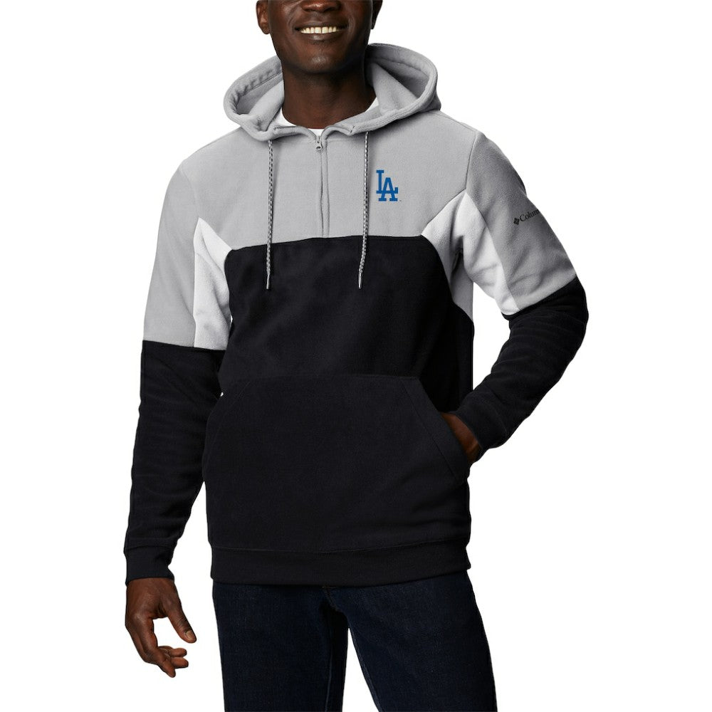 Los Angeles Dodgers Lodge Fleece Quarter-Zip Hoodie - Black | Columbia