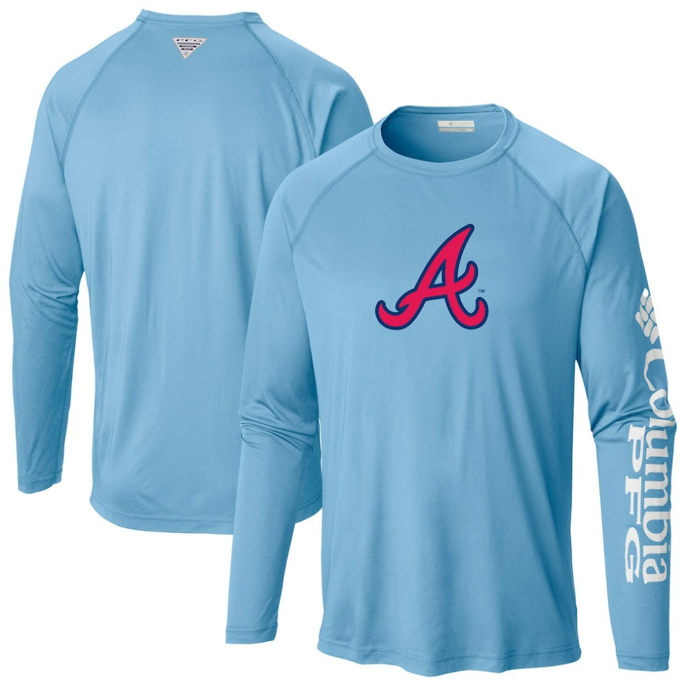 Atlanta Braves Terminal Tackle Long Sleeve T-Shirt - Light Blue | Columbia