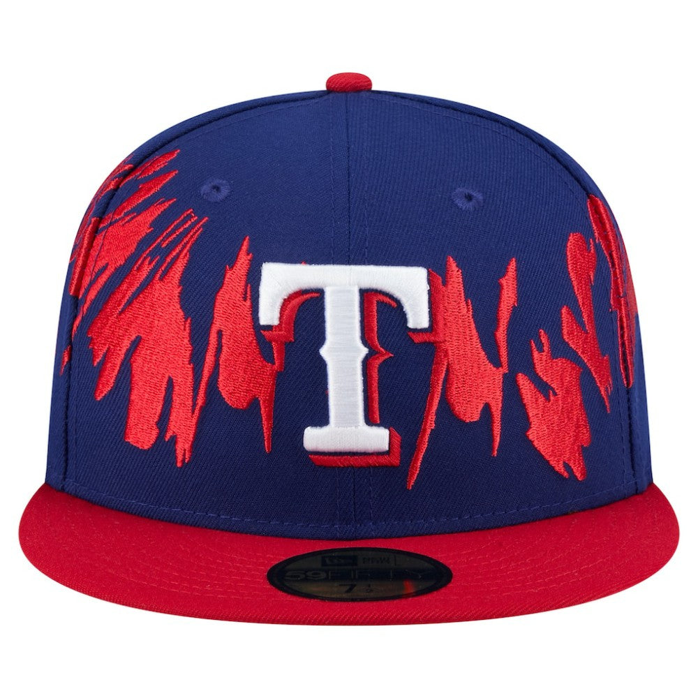 Texas Rangers Retro Pattern 59FIFTY Fitted Hat - Royal/Red | New Era