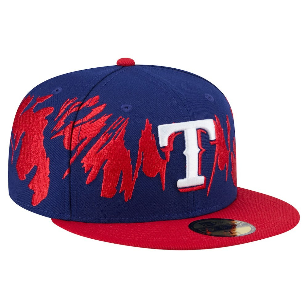 Texas Rangers Retro Pattern 59FIFTY Fitted Hat - Royal/Red | New Era