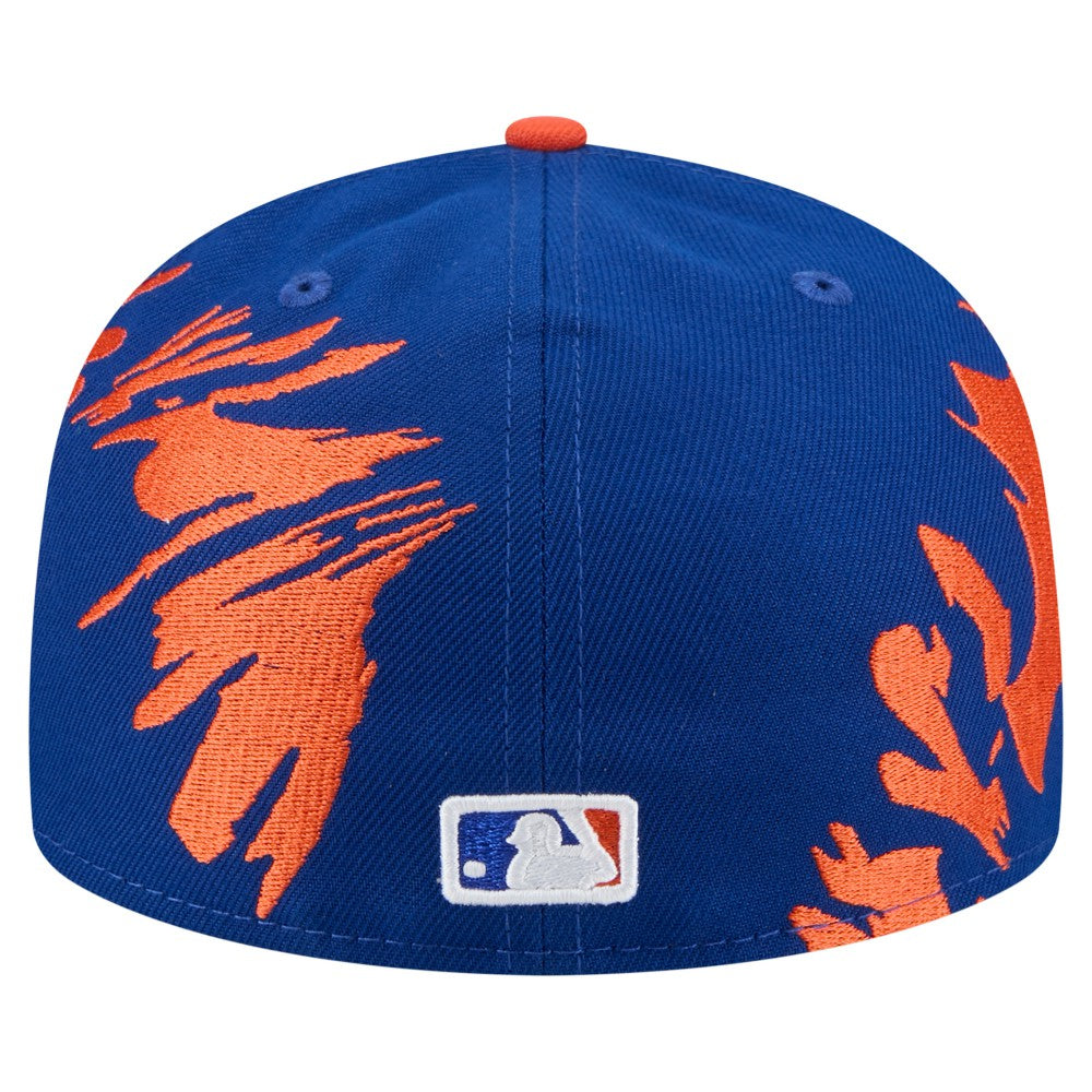 New York Mets Retro Pattern 59FIFTY Fitted Hat - Royal/Orange | New Era
