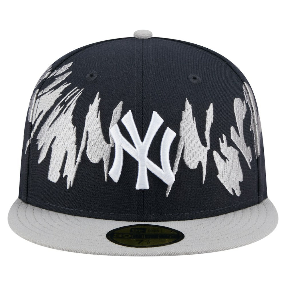 New York Yankees Retro Pattern 59FIFTY Fitted Hat - Navy/Gray | New Era