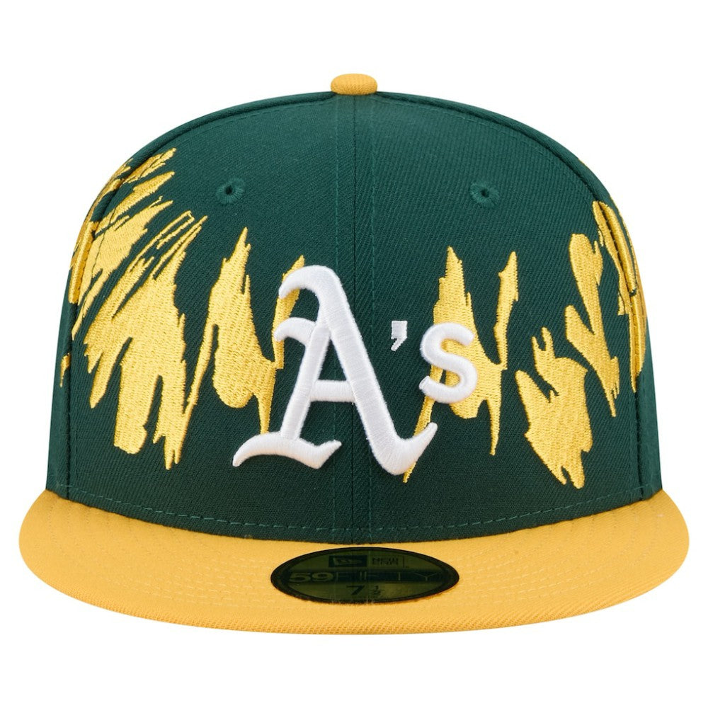 Athletics Retro Pattern 59FIFTY Fitted Hat - Green/Gold | New Era
