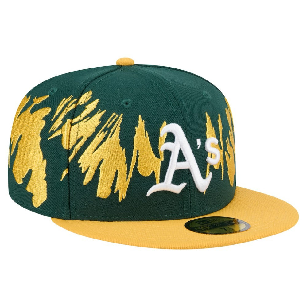 Athletics Retro Pattern 59FIFTY Fitted Hat - Green/Gold | New Era