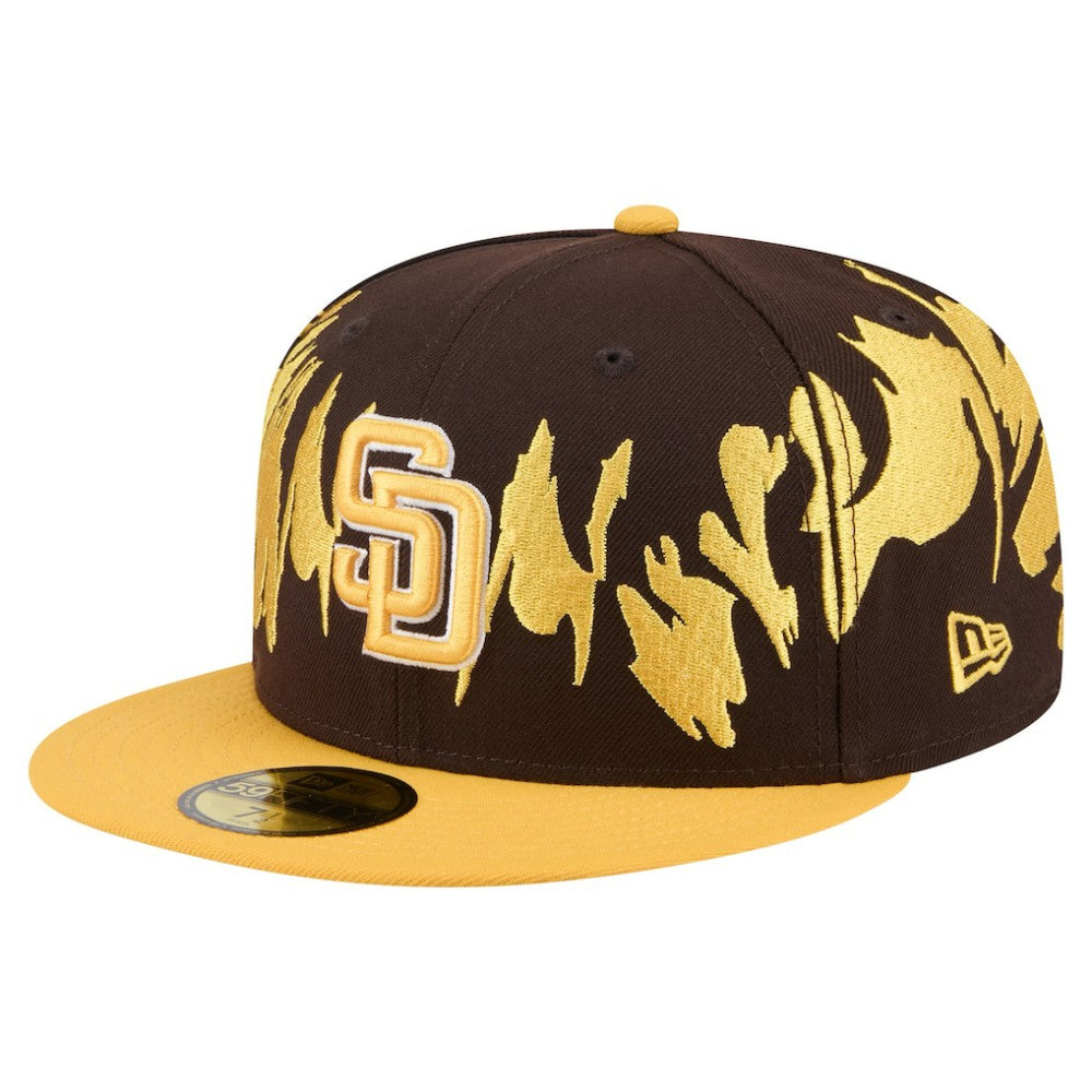 San Diego Padres Retro Pattern 59FIFTY Fitted Hat - Brown/Gold | New Era