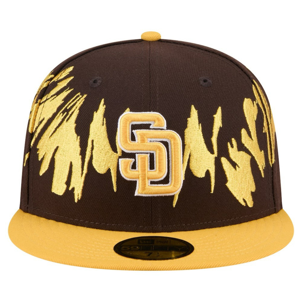 San Diego Padres Retro Pattern 59FIFTY Fitted Hat - Brown/Gold | New Era
