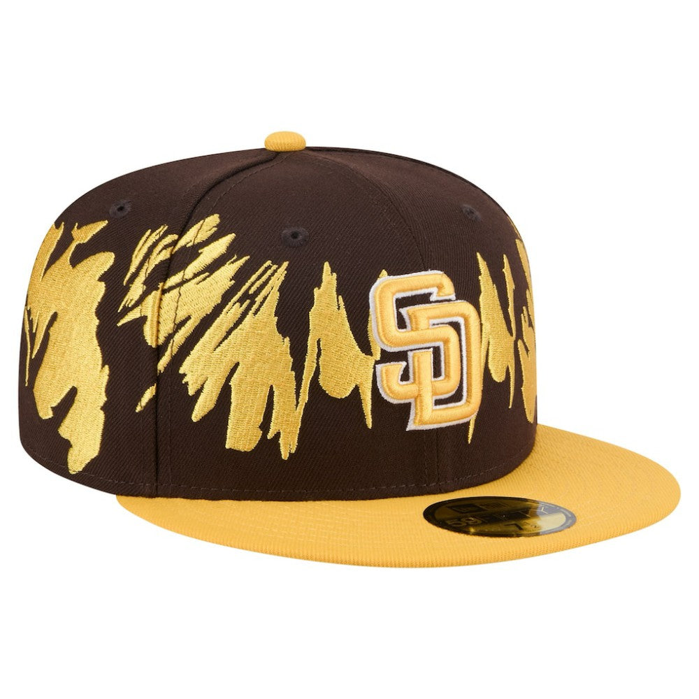 San Diego Padres Retro Pattern 59FIFTY Fitted Hat - Brown/Gold | New Era
